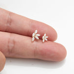14K Solid Gold Marquise Lab Diamond Threadless Helix Flat Back Earring