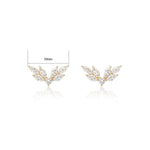 14K Solid Gold Lab-Grown Diamond Antler Cartilage Stud Earring, Threadless Push Pin Stud
