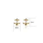 14K Solid Gold Lab Diamond Iris Push Back Stud Earring