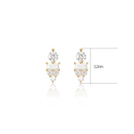 14K Solid Gold Lab Diamond Threadless Conch Flat Back Stud Earring