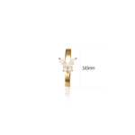 14K Solid Gold Clicker Belly Button Ring Marquise Lab Diamond Butterfly Navel Jewelry