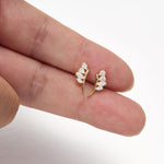 14K Solid Gold Lab Diamond Climber Earring: Threadless Flat Back Push Pin Stud