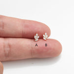 14K Solid Gold Lab Diamond Threadless Flat Back Stud Earring: cartilage, Conch, Helix, Tragus