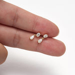 14K Solid Gold Lab Diamond Dangle Helix Threadless Flat Back Stud Earring