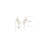 14K Solid Gold Kite Cut Moissanite Cartilage Flat Back Stud Earring