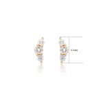 14K Solid Gold Lab Diamond Push Pin Labret Stud, Threadless Flat Back Earring