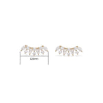 14K Solid Gold Lab Diamond Fan Threadless Flat Back Stud: Cartilage, Conch, Helix  Piercing