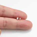 14K Solid Gold Pear Lab Diamond Threadless Cartilage Flat Back Stud Earring