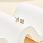 14K Solid Gold Baguette Lab Diamond Threadless Cartilage Flat Back Stud Earring