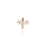 14K Solid Gold Lab Diamond Floral Clicker Hoop Helix Rook Helix Tragus Ring 16G