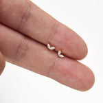 14K Solid Gold Lab Diamond V-Shaped Helix Threadless Flat Back Earring
