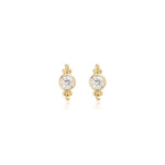 14K Solid Gold Lab Diamond Threadless Conch Flat Back Stud Earring