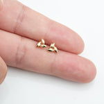 14K Solid Gold Windmill-shaped Threadless Cartilage Flat Back Stud Earring