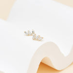 14K Solid Gold Baguette Lab Diamond Cartilage Stud Earring