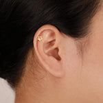 14K Solid Gold Lab Diamond Star Cartilage Flat Back Earring