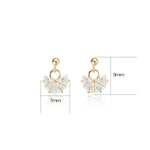14K Solid Gold Fan Dangle Cartilage Flat Back Earring