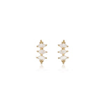 14K Solid Gold Marquise Lab Diamond Threadless Helix Piercing Flat Back Stud Earring