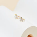 14K Solid Gold Lab Diamond Cartilage Stud Earrings: 20G/18G/16G Threadless Push Pin