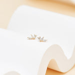 14K Solid Gold Lab Diamond Threadless Cartilage Stud Earring, Push Pin Labret Stud