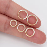 14K Solid Gold Lab Diamond Septum / Daith Clicker Hoop • 16G Nose Piercing Jewelry
