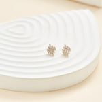 14K Solid Gold Baguette Lab Diamond Threadless Cartilage Flat Back Stud Earring