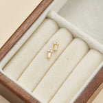 14K Solid Gold Baguette Lab Diamond Threadless Cartilage Stud Earring