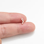 14K Rose Gold Lab Diamond Cartilage Earring: Solid Gold Threadless Flat Back Studs