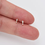 14K Solid Gold Lab Diamond Push Pin Labret stud 20G 18G 16G