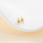 14K Solid Gold Star Threadless Cartilage Flat Back Stud Earring
