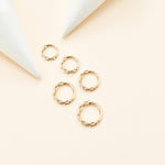 14K Solid Gold Chain Conch Clicker Hoop Earring Cartilage Daith Septum Ring