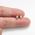 14K Solid Gold Lab Diamond Threadless Conch Flat Back Stud Earring