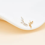 14K Solid Gold Lab Diamond Cartilage Stud, Threadless Push Pin Labret Stud