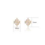 14K Solid Gold Baguette Lab Diamond Threadless Cartilage Flat Back Stud Earring