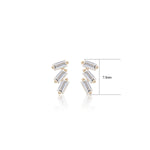 14K Solid Gold Baguette Lab Diamond Cartilage Stud Earring
