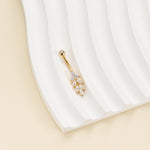 14K Solid Gold Marquise Lab Grown Diamond Wheat Belly Button Ring 14G
