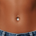 14K Solid Gold Marquise Lab Diamond Flower Barbell Belly Button Jewelry 14G