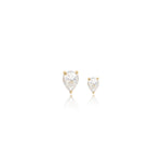 14K Solid Gold Pear Lab Diamond Threadless Cartilage Flat Back Stud Earring