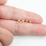 14k Solid Gold Dolphin Threadless Push Pin Flat Back Stud Earring