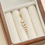14K Solid Gold Round Lab Diamond Dangle Belly Button Ring 16G