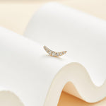 20G 18G 16G 14K Solid Gold Lab Diamond Moon Helix Flat Back Earring