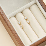 14K Solid Gold Lab Diamond Dangle Helix Threadless Flat Back Stud Earring