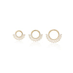 14K Solid Gold Baguette Lab Diamond Daith Clicker Hoop Earring Hinged Septum Ring 18G/16G