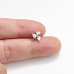 14K Solid Gold Pear Lab Diamond Windmill Threadless Cartilage Flat Back Earring