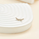 20G 18G 16G 14K Solid Gold Lab Diamond Moon Helix Flat Back Earring