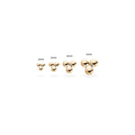 14K Solid Gold Tiny Trinity Ball Threadless Push Pin Flat Back Labret