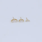 14K Solid Gold Marquise Lab Diamond Threadless Flat Back Stud Earring - view 10